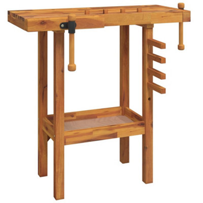 B&Q -  Workbench With Vices 92X48X83 Cm Solid Wood Acacia