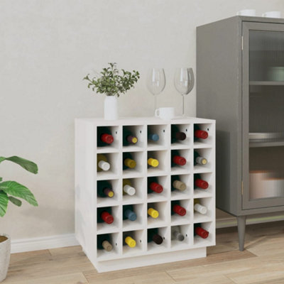 B&Q -  Wine Cabinet White 55.5X34X61 Cm Solid Wood Pine Wine Cabinets