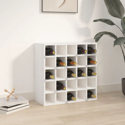 vidaXL 25 Bottle Freestanding Wine Cabinet White Pine - Image 3