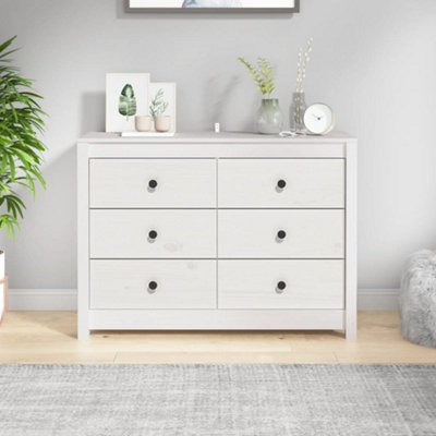 Vidaxl Side Cabinet White 100X40X72 Cm Solid Wood Pine from B&Q