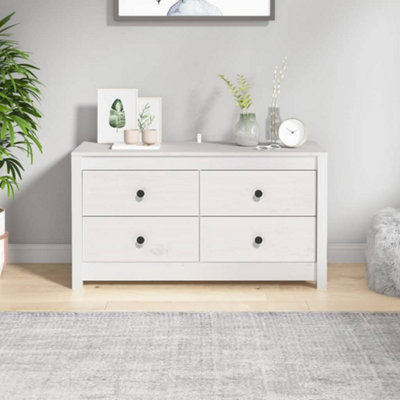 Vidaxl Side Cabinet White 100X40X54 Cm Solid Wood Pine from B&Q
