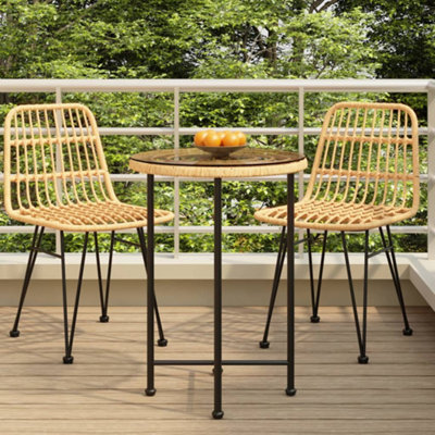 Vidaxl (Brown, Ã? 55 X 74 Cm) Dining Table Tempered Glass And Steel Table Black/Brown Multi Sizes - Image 3