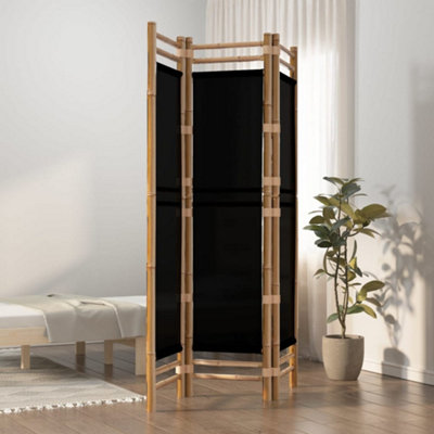 B&Q -  Folding 3-Panel Room Divider 120 Cm Bamboo And Canvas