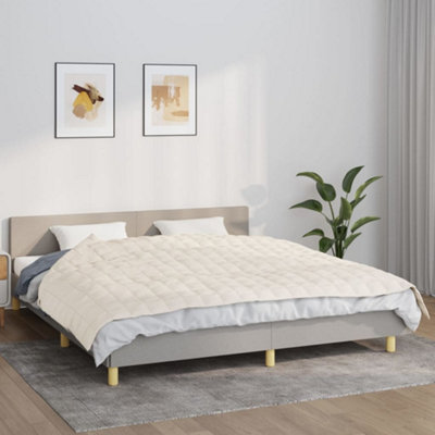 Vidaxl Weighted Blanket Light Cream 155X220 Cm 11 Kg Fabric Weighted Blankets from B&Q