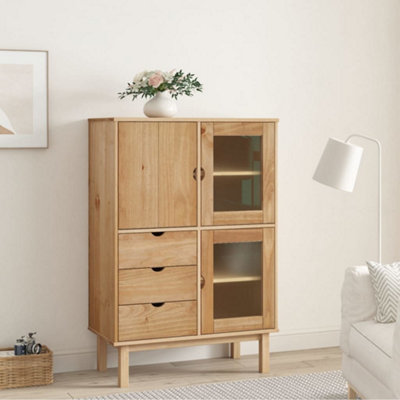 B&Q -  Highboard Otta 85X43X125 Cm Solid Wood Pine
