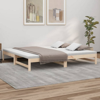 Vidaxl Pull-Out Day Bed Without Mattress 2X(80X200) Cm Solid Wood Pine from B&Q