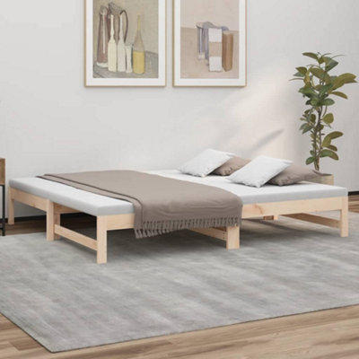 Vidaxl Pull-Out Day Bed Without Mattress 2X(90X190) Cm Solid Wood Pine Grain