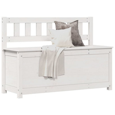 B&Q -  Bench White 110X41X76.5 Cm Solid Wood Pine