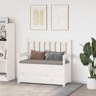 B&Q -  Bench White 112.5X51.5X96.5 Cm Solid Wood Pine