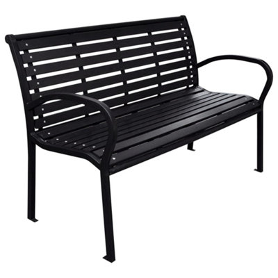 Vidaxl Garden Bench Black 116 Cm Steel And Wpc from B&Q