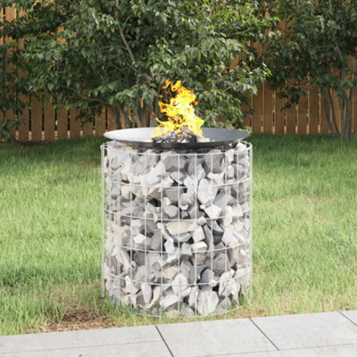 Vidaxl Gabion Fire Pit 50 Cm Galvanised Iron Gabion Fire Pits from B&Q