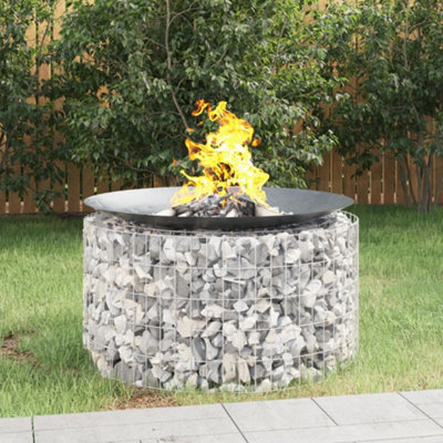 Vidaxl Gabion Fire Pit 100 Cm Galvanised Iron from B&Q