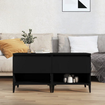 B&Q -  Side Tables 2 Pcs Black 50X46X50 Cm Engineered Wood