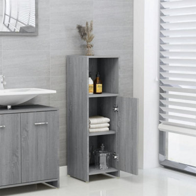 Vidaxl Bathroom Cabinet Grey Sonoma 30X30X95 Cm Engineered Wood from B&Q