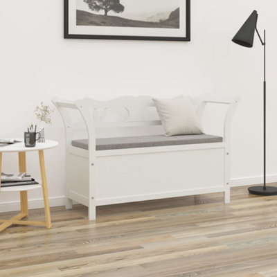 Vidaxl Bench White 107X45X75.5 Cm Solid Wood Fir from B&Q