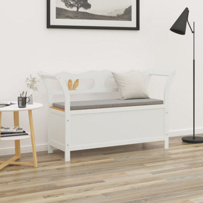 Vidaxl Bench White 107X45X75.5 Cm Solid Wood Fir Benches from B&Q