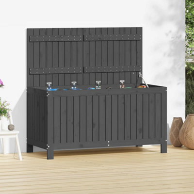B&Q -  Garden Storage Box Grey 121X55X64 Cm Solid Wood Pine