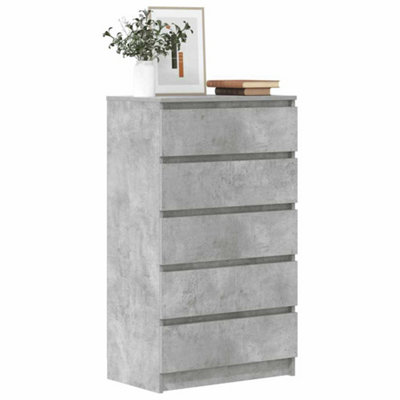 VIDAXL Drawer Cabinet 60x36x103 cm Engineered Wood Grey - Image 4