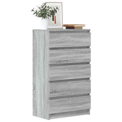 vidaXL - Drawer Cabinet - 5 Drawers - 60x36x103 cm - Grey - Image 3