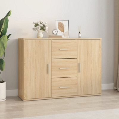 Vidaxl Sideboard Sonoma Oak 91X29.5x65 Cm Engineered Wood Sideboards