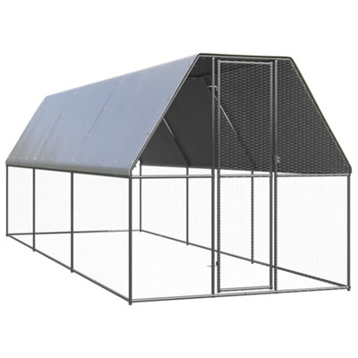 Vidaxl Outdoor Chicken Cage 2X6X2 M Galvanised Steel