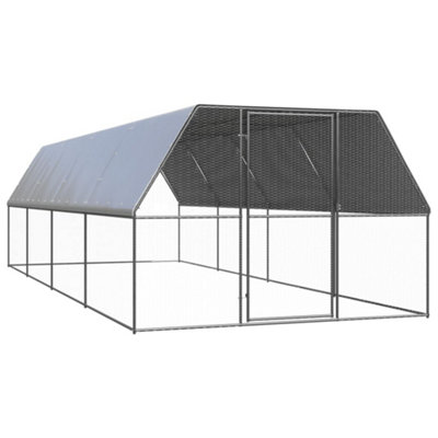 Vidaxl Outdoor Chicken Cage 3X8x2 Galvanised Steel Small B&Q