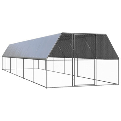 Vidaxl Outdoor Chicken Cage 3X12X2 M Galvanised Steel