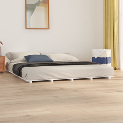 Vidaxl (White, 180 X 200 Cm) Bed Frame Bedroom Bedstead Bed Base Mattress Foundation Solid Wood Pine - Image 3