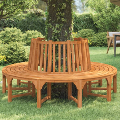 B&Q -  Round Tree Bench 208 Cm Solid Wood Eucalyptus