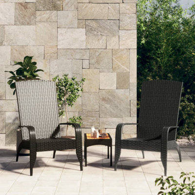 Vidaxl Garden Adirondack Chair Black Poly Rattan from B&Q