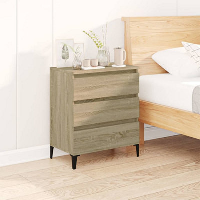 VIDAXL Sideboard with 3 Drawers - Sonoma Oak - Brown - Image 4