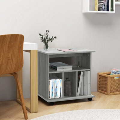 vidaXL Rolling Cabinet Grey Sonoma 60x45x60 cm Engineered Wood Storage Organizer - Image 4