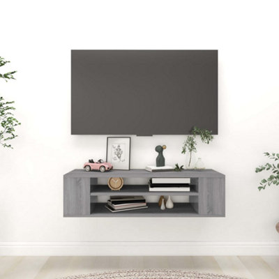 B&Q -  Hanging Tv Cabinet Grey Sonoma 100X30X26.5 Cm Engineered Wood