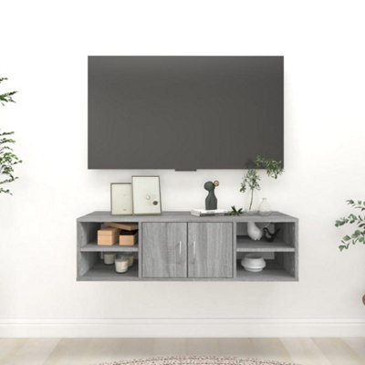 Vidaxl (Grey Sonoma) Wall Shelf Wall-Mounted Shelf Storage Display Rack Engineered Wood - Image 4