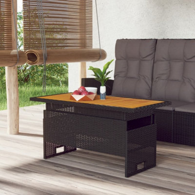 vidaXL - Garden Table - Acacia Wood - Black - Image 4