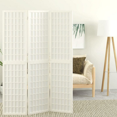 Vidaxl Folding 3-Panel Room Divider Japanese Style 120X170 Cm White Room Dividers from B&Q