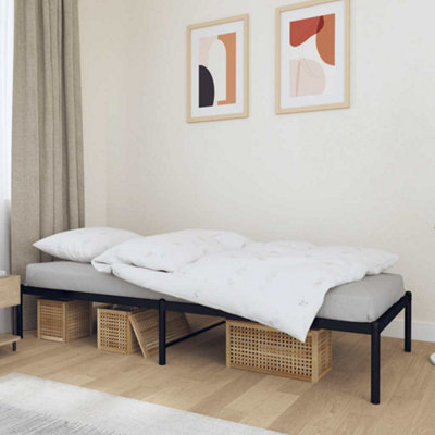 Vidaxl Metal Bed Frame Without Mattress Black 75X190Cm from B&Q