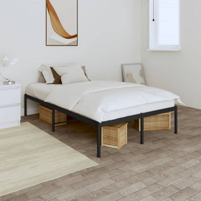 Vidaxl Metal Bed Frame Without Mattress Black 120X190Cm Bed Frames from B&Q