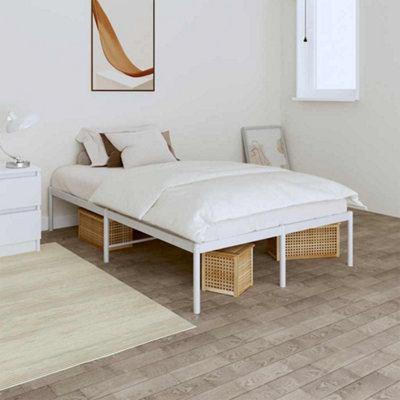 Vidaxl Metal Bed Frame Without Mattress White 120X190Cm from B&Q