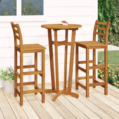 Vidaxl 3 Piece Garden Bar Set Solid Wood  Acacia Garden Bar Sets from B&Q