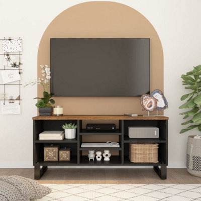 Vidaxl Tv Cabinet 100X33x46 Cm Solid Wood Mango&Engineered Wood Size 4