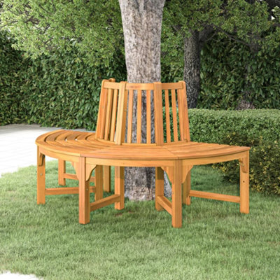 B&Q -  Half Round Tree Bench 160 Cm Solid Wood Eucalyptus
