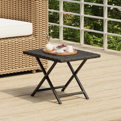 Vidaxl Folding Table Black 45X35X32 Cm Poly Rattan from B&Q
