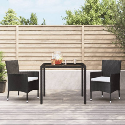 B&Q -  Garden Chairs With Cushions 2 Pcs Black Poly Rattan (Uk/ie/fi/no Only)
