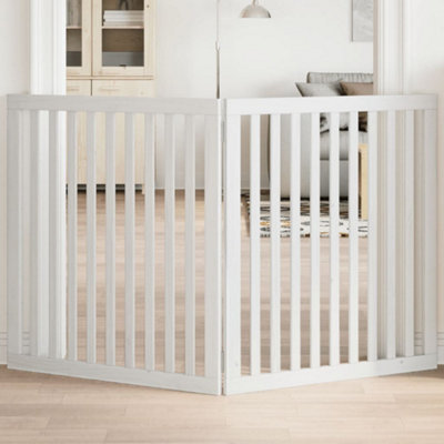 Vidaxl Dog Gate Foldable 2 Panels White 160 Cm Poplar Wood Dog Gates from B&Q