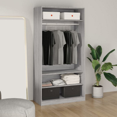 Vidaxl Wardrobe Grey Sonoma 100X50X200 Cm Engineered Wood Wardrobes from B&Q