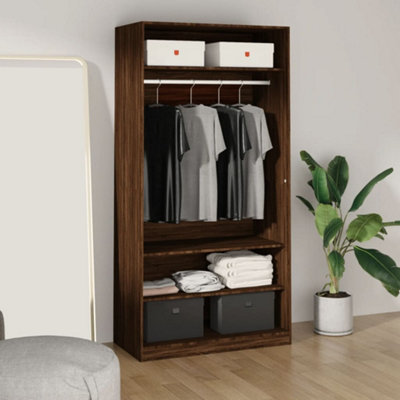 Vidaxl Wardrobe Brown Oak 100X50X200 Cm Engineered Wood from B&Q