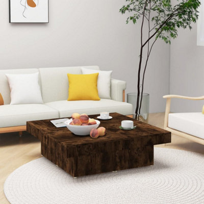 B&Q -  Coffee Table Smoked Oak 90X90X28 Cm Engineered Wood
