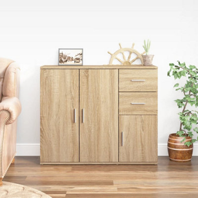 Vidaxl Sideboard Sonoma Oak 91X29.5X75 Cm Engineered Wood from B&Q