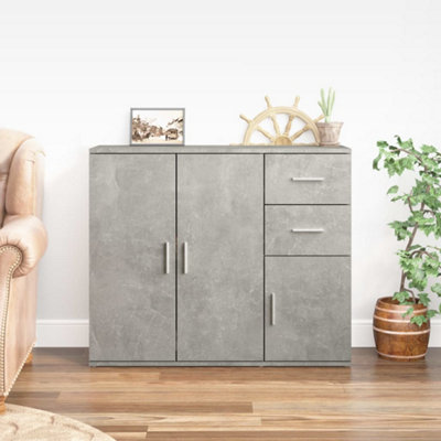 Vidaxl Sideboard Concrete 91X29.5x75 Cm Engineered Wood Grey
